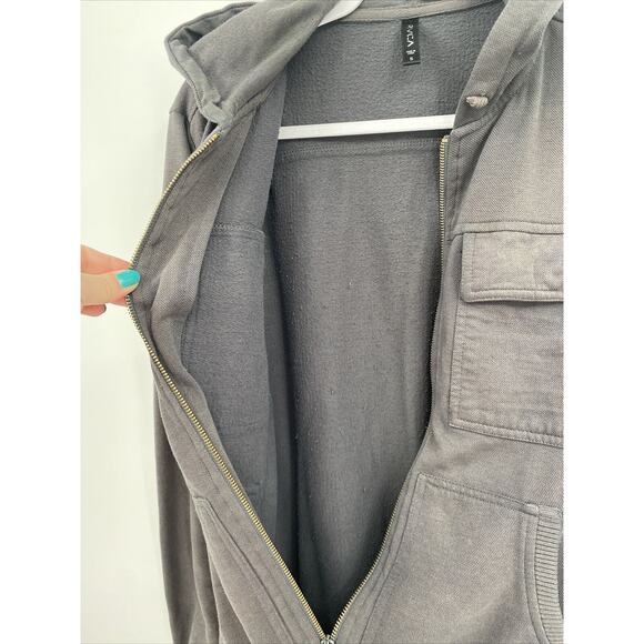 RVCA Mens Long Sleeve with Front Pockets Full Zip Hoodie Jacket Gray Size S - Picture 6 of 10